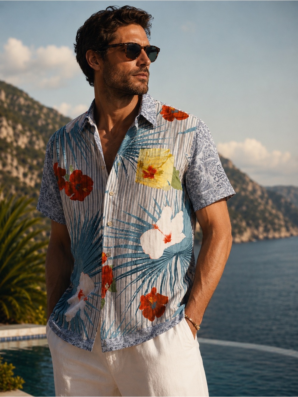 Robert Graham XL Tropical Floral Button Down Shirt Men’s Short Sleeve